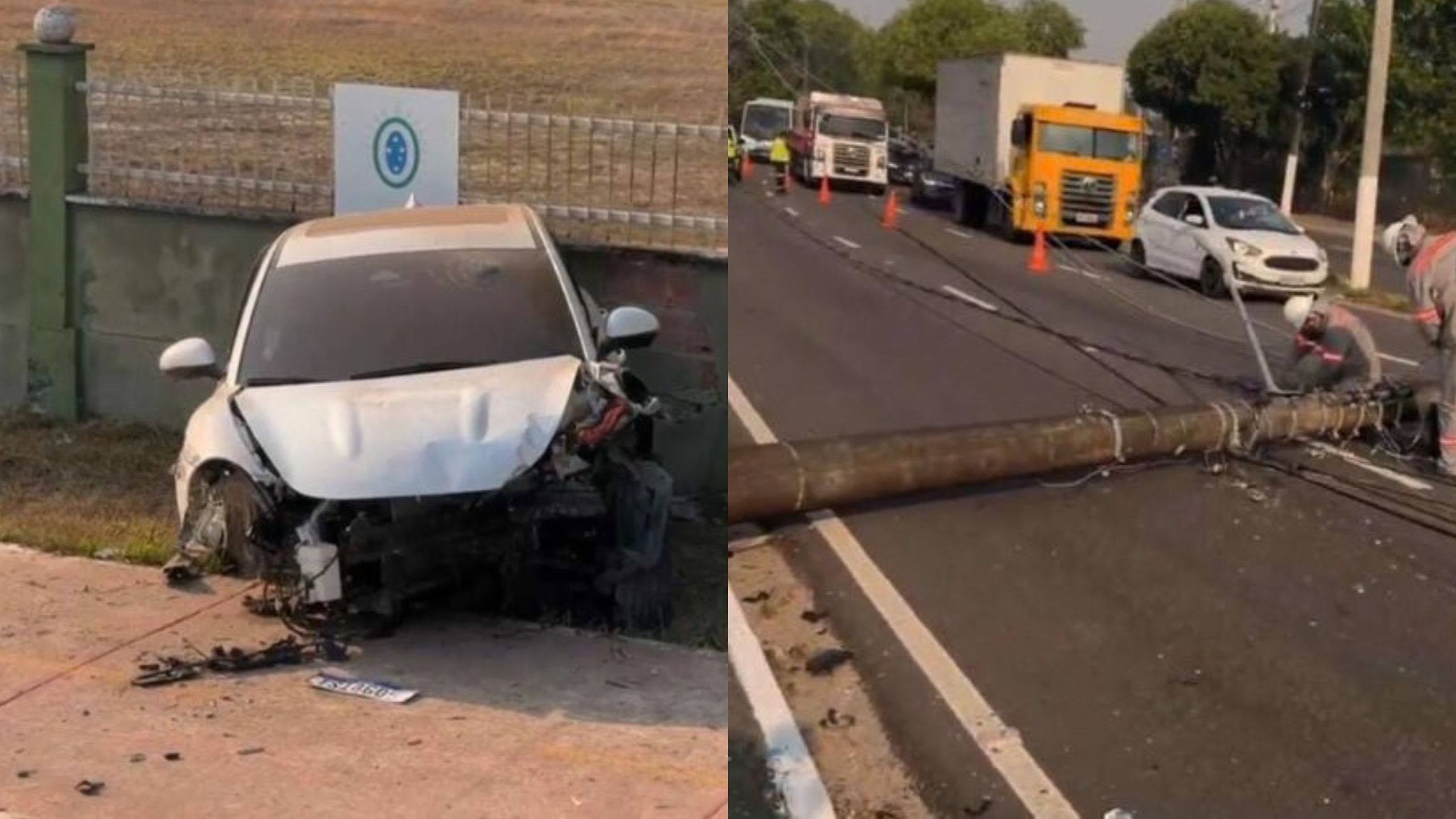 carro-bate-derruba-poste-coronel-teixeira-canal92am